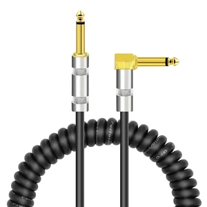 High Quality 10 ft Customizable 1/4-inch TS Mono Guitar Audio Cable Foil PVC 90 Right Angle Plug for Electric Guitar Consoles