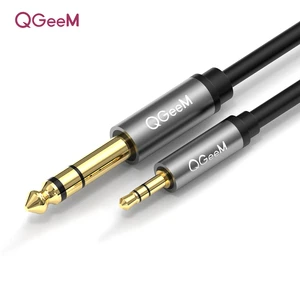 3.5mm 3 Pole/M to 6.35mm Stereo/M Audio Cable Stereo Audio Cable Aluminum Housing, for Guitar, Keyboard, Amplifier,Mixer,Speaker