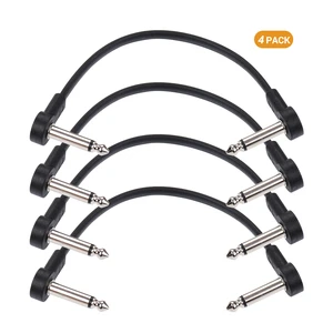 6.35mm Guitar Effects Pedal Flat Patch Cable with 1/4 Inch Right Angle Connectors