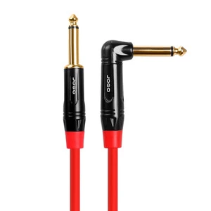 Professional Instrument Cable Guitar for Speaker Bass Keyboard 6.3mm Straight to Right Angle AWG24 Conductor