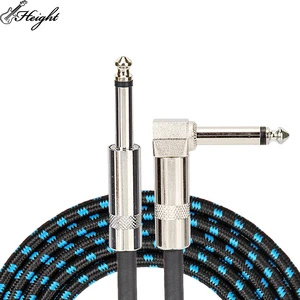 New HT-CE02 Straight Elbow 6.35 Audio Braided Guitar Cable Height's Effects Musical Instruments & Accessories