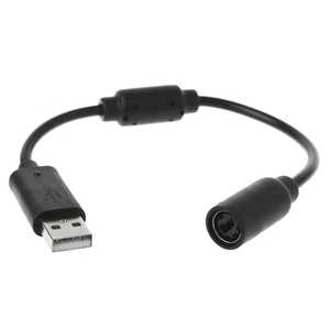 USB Connection Breakaway Extension Cable to PC Converter Adapter Cord for Xbox 360 Wired Controller Black Grey