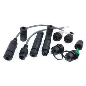 M25 CAT5E Network Shield IP67 Waterproof RJ45 Ethernet Connector Panel Mount with Pigtail Cable Outdoor 25cm