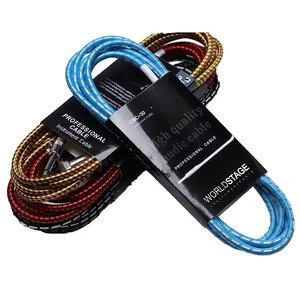 New 3M Braided Guitar Cable 6.5mm Plug Noise Reduction Pickup Cable Guitar Accessories Guitar Effects Connector Audio Wire Cord