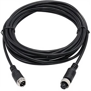 Waterproof 15ft/5 Meter 4 Pin Aviation Connector Video Audio Extend Cable for Truck Trailer Camper Bus Car CCTV Camera