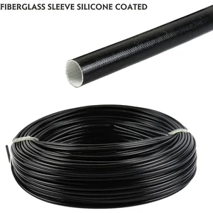 High Temp Insulation Tube Heat Resistant Wire Wrap Silicone Rubber Glass Fiber Tube for Auto Wire Harness Protection