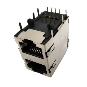 RJ45 Modular Jacks 2X1 RJ45 Stacked Connectors