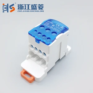UKK 80A Electrical Wire Connectors Universal Unipolar Single Phase Power Distribution Junction Box Din Rail Terminal Block