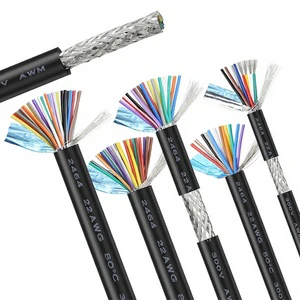 2/5/10m UL2464 Double Shielded Wire 28/26/24/22/20/18AWG 2/3/4/5/6/8/10/12 Core Anti-interference Signal Control Cable 80C