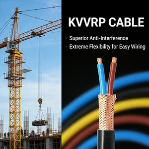 KVVRP High Flex Shielded Control Cable, Copper Conductor Anti-Interference Wire for Industrial Control & Mechanical Equipment