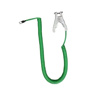 Atex Assembly Green Spiral Cables Clamp Anti-Static Wire Earth Grounding Ground Static Earthing Cable