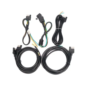 Custom Length Pure Copper Trailer Wiring Harness with Nylon Net Tube Protection Heavy Duty Kit for Truck RV Boat Tail Lights