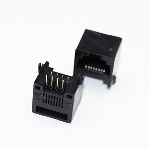 Single Port No LED RJ 45 With Light And Spring 8-pin Female Connector LED Ethernet RJ 45 Connector RJ 45 Module Jack Series