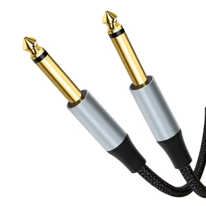 Professional Guitar Speaker Audio Adapter Cable 6.35mm Braided Shielding Gold Plated Nylon Jacket Instrument Aux Cable