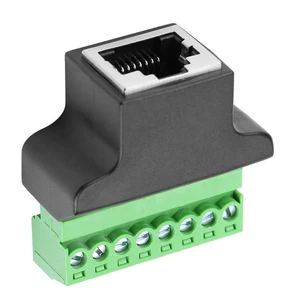 RJ45 to Screw Terminal Adaptor RJ45 Female to 8 Pin Connector for CCTV DVR