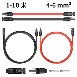 Solar Extension Cable 4mm2 6mm2 10mm2 MC.4 Connector PV Wire 1000V 1500V DC TUV Certified Tinned Copper XLPE/XLPO Jacket OEM