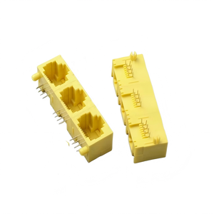 1*3 Port RJ45 Connector 8P8C Without LED Vertical DIP Multi-port RJ45 Ethernet Modular Jack for Network Switch PCB Board