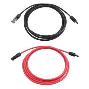 1-4 Meters Black/Red Power Solar Extension Cable 4.0mm2/12AWG with SOLAR DC Connector Used in Solar Panel System
