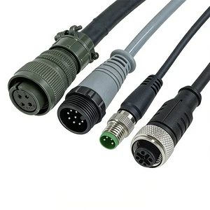 Premium IP67 Resistant 4 Core D-Coded Ethernet CAT5e Network Communication Power Cable Wiring Harness Waterproof M12 Cable