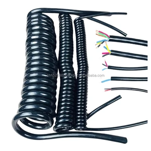 Wholesale Custom Outdoor Waterproof Stranded PE Insulated 9-core Spiral Cable with Metal End Spring. Lift Lighting Vehicle Cable