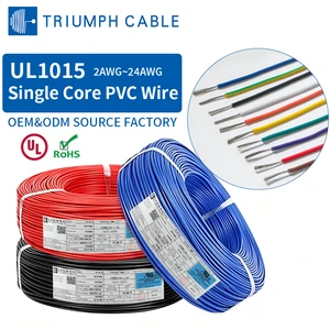 AWG Cable UL1015 1007 1569 Single Core 12/14/16/18/22/24AWG Gauge Hook Up Wire Flexible Industrial Power Cable