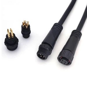 M12 Aviation Plug Waterproof Cable 2-5 Core Male Female Connector Power Cable Copper Nickel Contacts 3P 4P 8P Pins Rated 10A