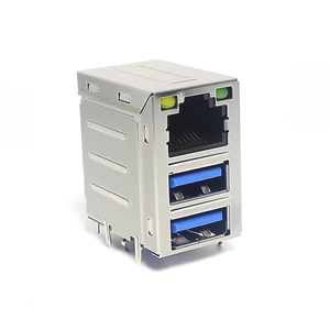 AK Electronics 3X1Port RJ45 With USB3.0 A Modular Connector Gold Plated Contacts Gigabit Ethernet Jack 2 Year Warranty