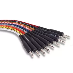 Wholesale 10FT Noiseless Braided Tweed Cloth Instrument Cable for Electric Guitar and Bass