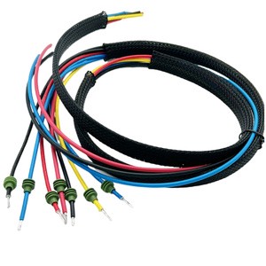 Custom 22AWG Silicone Wire High-Temperature Flame-Retardant Cable with Braided Sleeve for Wiring Harness