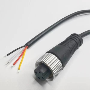 OEM ODM Custom M12 Connector 4 Pin a Code Female Aviation Waterproof Cable Assembly Vehicle Extension Wire Harness