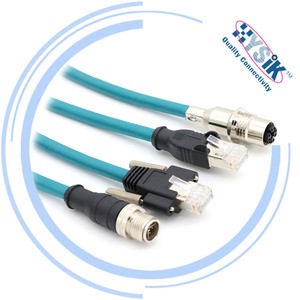 Cat5e Cat6e M12 4 8 Poles EtherNet Cables with Shielded M12 X/D-Coded Sensor Cable for Industrial Camera Eletrial