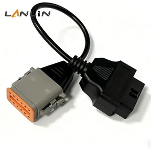 DT06-12S Deutsch 12Pin to OBD2 16Pin Adapter Cable Heavy Duty Diagnostic Harness