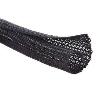 6.6ft 1 Inch PET Halogen Free Black Resistance Insulation Braided Wire Loom Cable Sleeve Cable Management Spiral Wrapping Cable