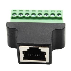 Computer Related Connection and Connectors RJ45 Female to Screw Terminal 8 Pin Connector Ethernet Cable Extender Adapter