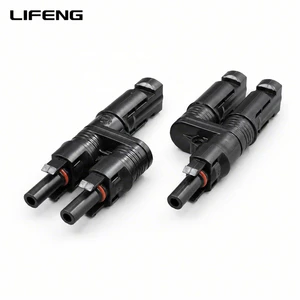 Solar PV T/Y Branch Connectors IP68 Waterproof 50A 1000V Copper T/3/4/5-Way Splitter Connectors for Solar Power System