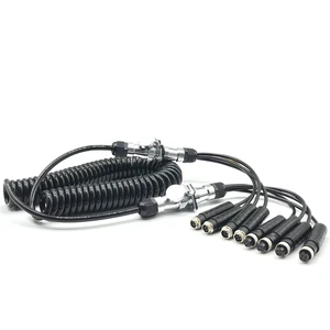 Extension Cable Waterproof Aviation Connector Spring Cable Vehicle Grade for Truck DVR Reliable Vehicle Mdvr Connector