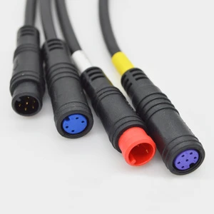 Customizable IP67 Waterproof Electric Bike Controller Cables 2A Rated Male Female Extension Cable 2-6Pin Ebike Motorcycles