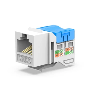 ZHEFAN Female Tool Keystone Jack Cat6a Connectors Rj45 Modular Coupler Cat6 Keystone Jack 90 Degree Utp Modular Jack