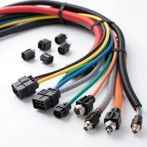 Industrial Wiring Harness with Adapter Connectors PVC Jacket Copper Core for PLC Cabinet Use