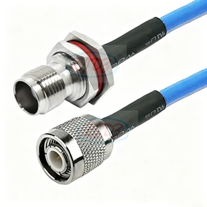 Factory 50ohm TNC Male to Female Bulkhead Nut Jack RF RG402 RG405 .141 .086 RF Semiflex Semi Flexible Coax Coaxial Pigtail Cable