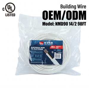 LINSHENG CUL Listed NMD90 14/2 AWG Building Wire 300V White Copper Electrical Cable Power Cables 98FT For Residential Indoor