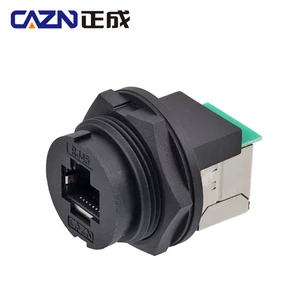 Snap on M25 RJ45 CAT5E 8 Pin Plastic Panel Mount Industrial Connector IP67 Circular Ethernet Outdoor Light Lan Coupler Adapter