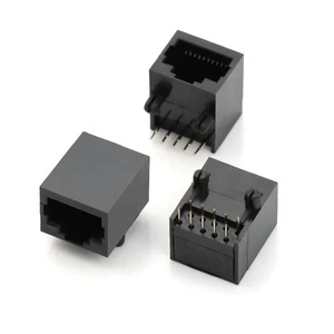 RJ45 Connector 10P8C Ethernet Network Plug Plastic Right Angle 10pins Female RJ45 Connector