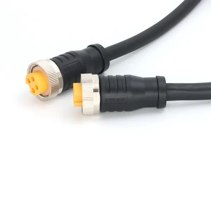 KRONZ 7/8 Inch Pre-Assembled Cable with 5 Pin A-Code Male Connector Straight PVC Black Unshielded Cable Assembly