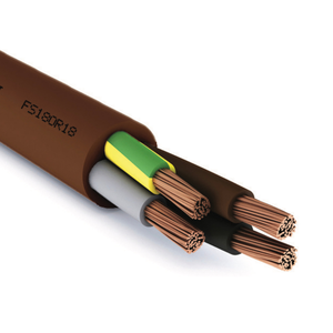 Multi-Pole Brown Rubberized Electric Cable FS18OR18 5G1 5mmq Conductor Section Power Cables Pack 1