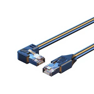 Cat5e 100 Mbps RJ45 Right-Angle Ethernet Cable 26AWG Pure Copper Multi-Directional Options Pre-Assembled for Set-Top Box