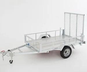 Hot Dip Galvanized Single Axle Trailer For ATV And Golf Cart With Mesh Ramp