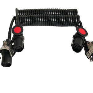 High Quality TPU 7-pole ABS Trailer Accessories Spring Cable Tractor Trailer Spiral Cable