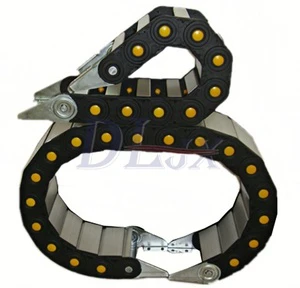 Cable Hose Carriers for CNC Machine Tools Enclosed for Flexible Energy Chain Nylon66 Black Wear Resistant Cable
