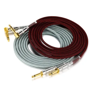 High Quality Custom 6.35mm Gold-Plated Male-to-Male Plug Low-Noise Electric Bass Guitar Instrument Connection Cable Copper